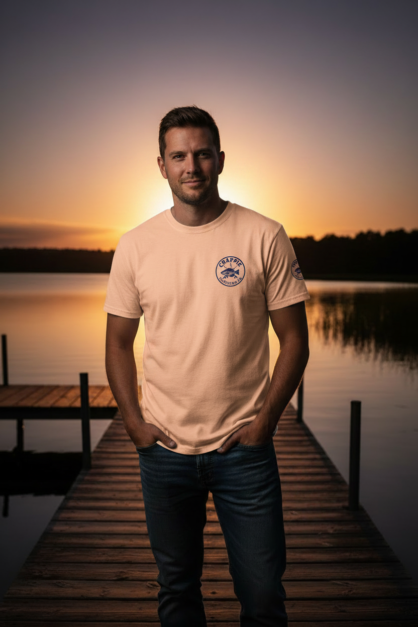 Vertical Limit Tee Peach - Front Lifestyle
